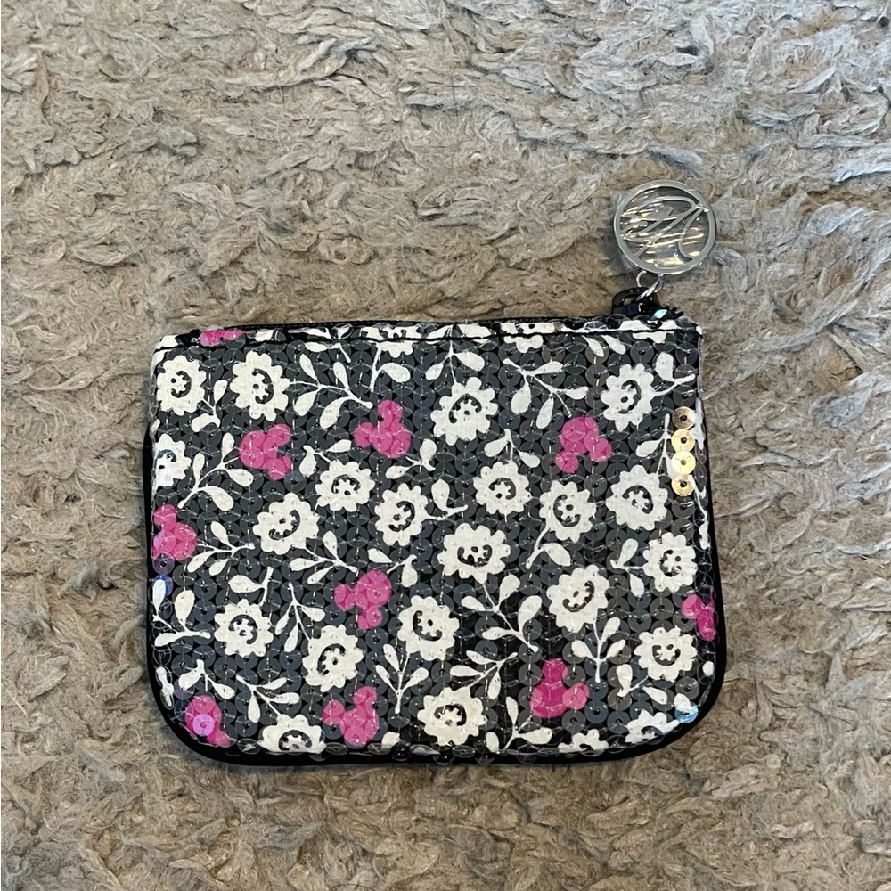 Vera Bradley Disney Mickey Meets Birdie Shimmer Coin Purse NWOT